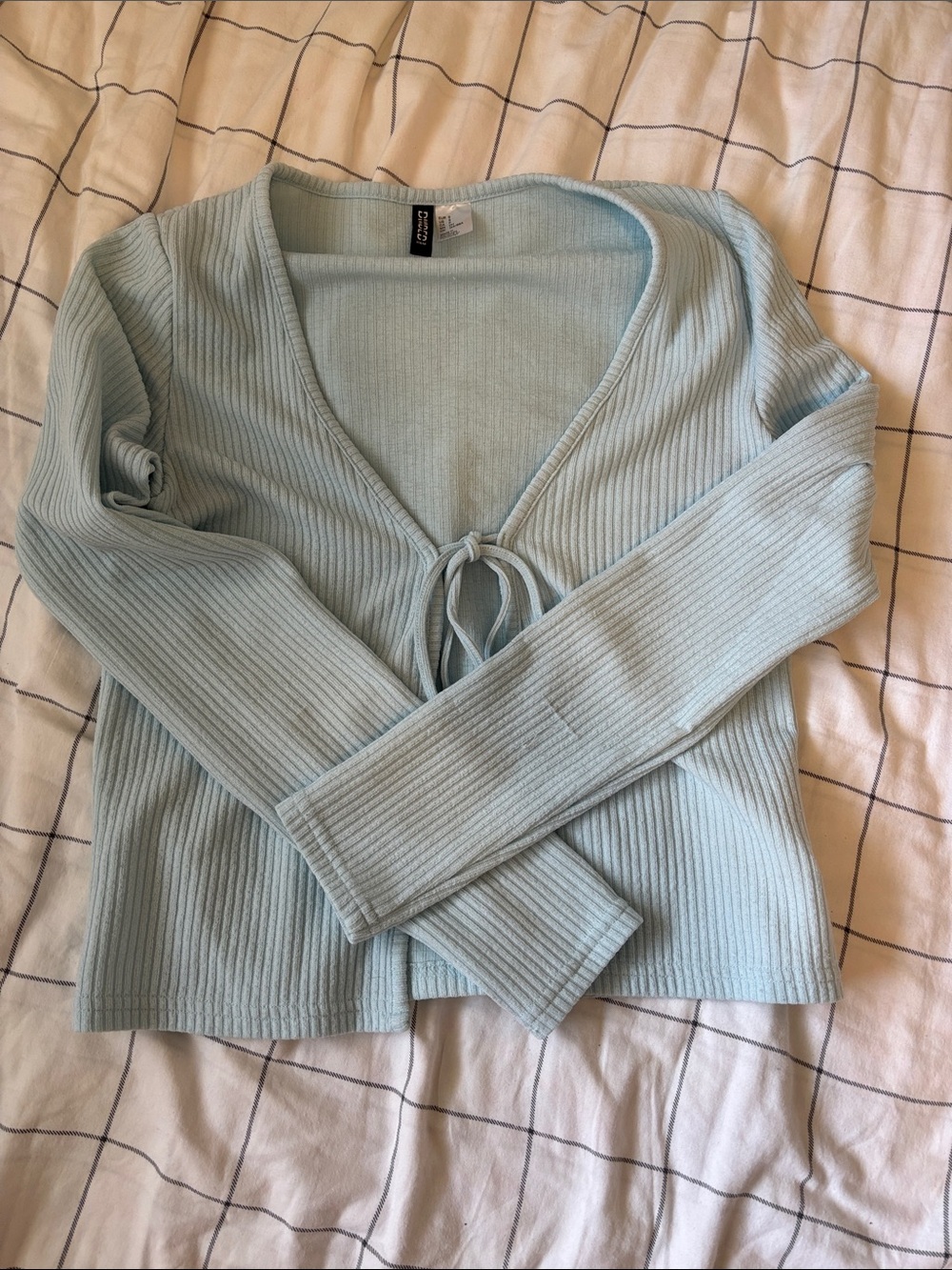 H and M divided cardigan with tie front